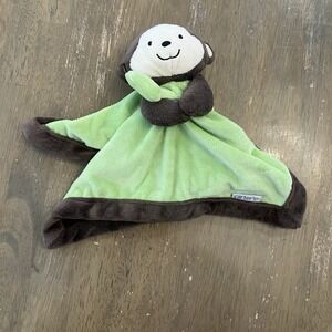 Carters Baby Monkey Lovey/Security Blanket Green Brown Tan Plush